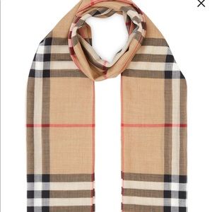 Burberry lightweight check wool and silk scarf